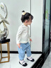 班喜迪女童牛仔裤夏季2026新款宝宝莱赛尔裤子夏装儿童休闲防蚊裤春秋款 蓝色 100 实拍图