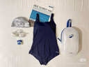迪卡侬泳衣女连体三角抗氯游泳服显瘦大码泳装泡温泉深蓝4230018 实拍图