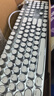 前行者（EWEADN）TK100朋克机械键盘鼠标套装电竞游戏有线台式电脑笔记本键鼠办公复古外设吃鸡104键 白色冰蓝光 实拍图