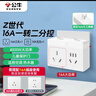 公牛（BULL）16a大功率一转二/16a转10a一转多插座扩展器/转换插头 适用空调热水器 2位分控晨雾白GN-Z9323D 实拍图