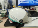 野马（YEMA）3C认证359S电动摩托车头盔男女夏季防晒半盔四季通用安全帽新国标 白色花+咖短 实拍图