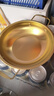 【韩剧同款】加厚不锈钢干锅海鲜锅火锅金色平底浅锅双耳锅泡面锅 迷你款17cm【金色】双柄汤锅 实拍图