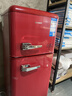 志高复古冰箱小型大容量家用租房电冰箱 化妆品网红冰箱冷藏冷冻一级能效小冰箱节能省电 【中国红】128L复古冰箱【圆润弧线 灵巧机身】 实拍图