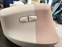 罗技（Logitech）Lift人体工学鼠标 垂直鼠标 小手鼠标 无线蓝牙鼠标 3台设备秒切换 带Logi Bolt接收器 粉色 实拍图