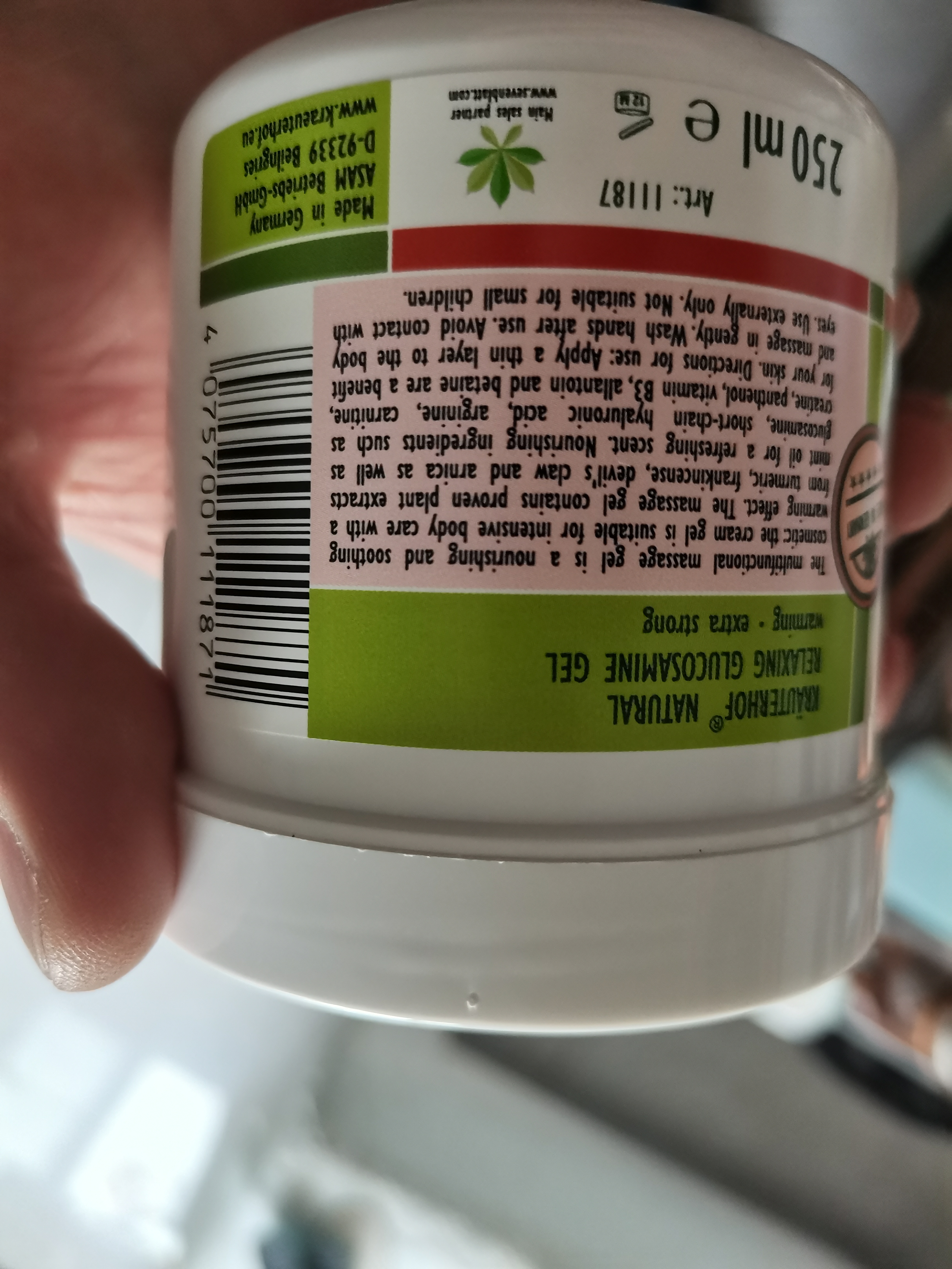Krauterhof外用氨糖涂抹凝胶膏德国进口七叶庄园氨糖软骨素软膏250ml 实拍图