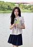 妃衣度（FYDOUL）套装女夏季衬衫女领短袖衬衫女2026新款显瘦学院风甜美法式气 单件条纹衬衫+领结 M 晒单实拍图
