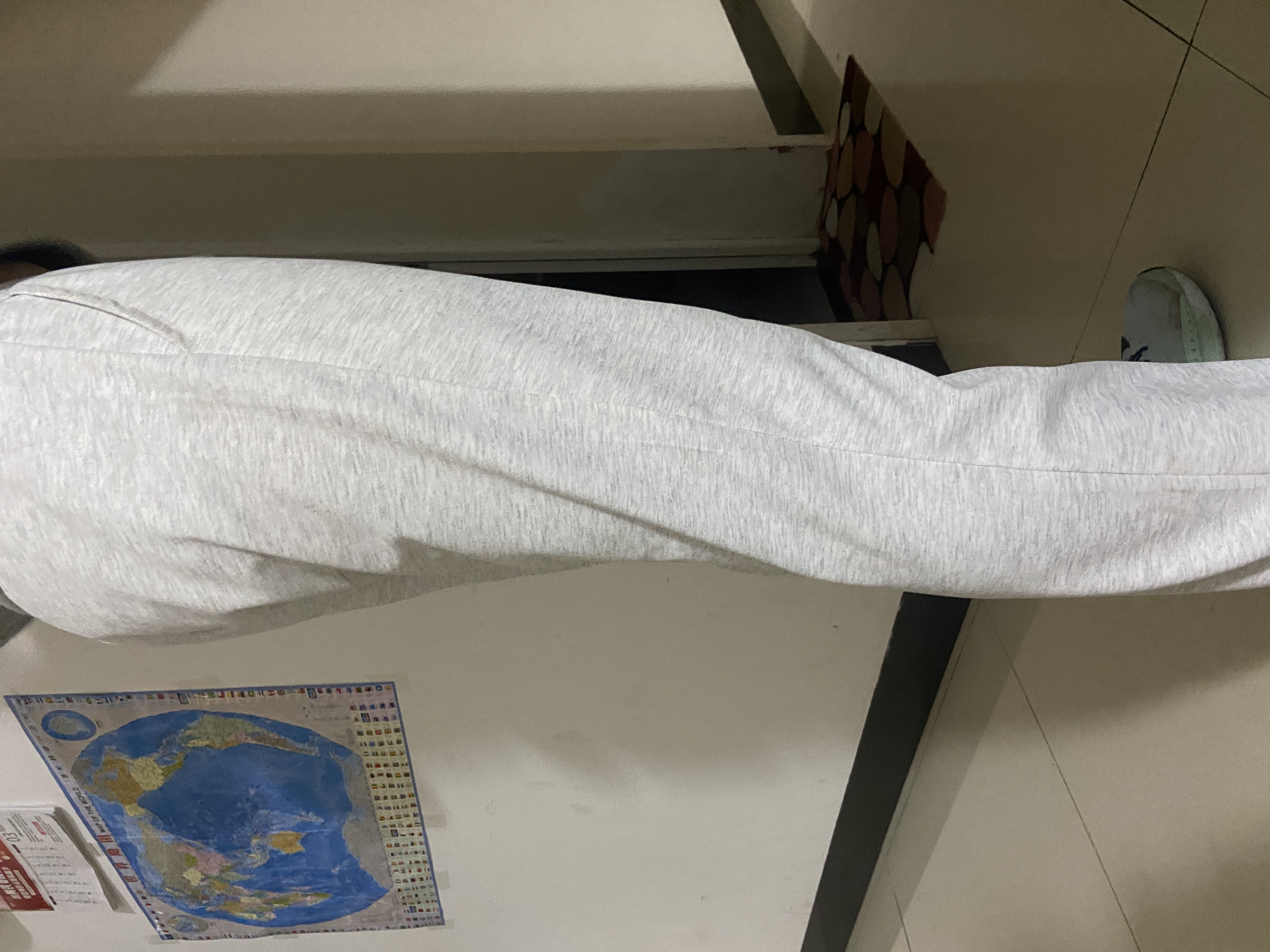 CLOR美式微喇叭裤子男春夏薄款直筒裤休闲运动弯刀裤CL70白花灰L 实拍图
