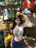 南木熊泳衣女泡温泉法式分体裙式比基尼四件套长袖罩衫防晒保守游泳装女 白蓝碎花分体四件套泳衣【70-115斤】 实拍图