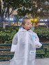 牧萌（moremerry）儿童雨衣男童女童学生全身防水上学女孩带书包位雨披 活力熊 XL 实拍图