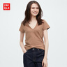 优衣库棉质宽松衬衫/长袖女装衬衣483880 62 粉蓝色(条纹) L 实拍图