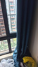 沫梵【窗帘+伸缩杆】窗帘免打孔安装布艺窗帘棉麻感遮光卧室成品套装 湖蓝(遮光约99%左右) 适用宽2.1-3.1米【窗帘高2.4米】 实拍图