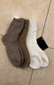袜子女秋冬季中筒加厚毛巾袜保暖长筒冬天毛圈袜月子袜 【1黑+1白+1咖色】-3双 均码 实拍图