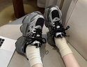靖话欧货老爹鞋女2026春夏季新款小个子增高6cm休闲鞋百搭时尚运动鞋 黑色 单层 38 (240mm) 实拍图