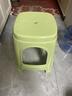 OEING塑料凳子【承重400斤】家用加厚简约高凳餐桌板凳方凳商用凳子 浅绿46厘米高 加厚款一张 实拍图