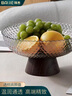 拜杰水果盘零食盘家用果盘客厅干果盘托盘坚果盘高脚沥水透明黑果盘 实拍图