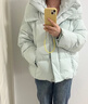 坦博尔羽绒服女短款可拆卸帽时尚大廓形秋冬外套厚530368D 冰霜蓝 155  实拍图