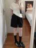 莫代尔西装短裤子女2026夏季冰丝薄款阔腿裤女高腰显瘦冰丝五分休闲西裤 实拍图