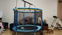 曼迪卡威蹦蹦床室内家用儿童1-3-10岁宝宝砰砰跳跳床小孩蹭蹭床玩具礼物 1.4米 扶手单杠款蓝承重700斤 加厚护网/吸盘静音防滑腿 实拍图