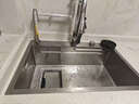 九牧（JOMOO）厨房304不锈钢手工火山锤纹水槽大单槽台上中家用洗碗池洗菜盆 大集渣网/顶配版D-圆形抽拉龙头 【原色】680X460+顺丰包邮 实拍图