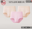 三枪【全棉高腰】女士内裤大码短裤提臀透气纯色送妈妈女三角裤3条装 实拍图
