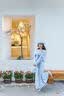 欧时纳（JUST STAR）【徐璐同款】凯莉包女包2026新款包包轻奢侈斜挎包手提包生日礼物 海盐蓝小号+繁花挂饰 包包女包时尚生日礼物-可写贺卡 实拍图