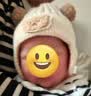 兔兔大文婴幼儿帽子秋冬季0-6-12个月加厚保暖护耳一体儿童针织帽3岁宝宝 小熊护耳米白，棉布内里 头围42-50cm（建议0-3岁） 实拍图