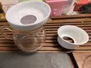 汝窑天青陶瓷茶漏套装泡茶过滤功夫茶具配件汝窑黄滤茶器白瓷茶漏 高白瓷-过滤组 实拍图