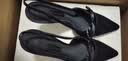 CHARLES&KEITH缎面蝴蝶结尖头高跟凉鞋女生日礼物送女友CK1-60361556 BLACK TEXTURED黑色纹理 37 实拍图