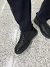 百丽父亲节礼物男鞋牛皮小白鞋夏季厚底一脚蹬休闲鞋运动板鞋 黑色 43 实拍图