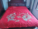 百丽丝水星家纺出品结婚四件套婚庆纯棉刺绣婚房套件大红色被套龙凤刺绣 实拍图