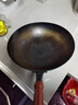 哥思顿章丘炒锅铁炒菜锅圆底无涂层老式鱼鳞款木把34cm 实拍图