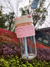 物生物（RELEA）水杯女士玻璃杯高颜值手持咖啡杯吸管杯大容量学生杯子生日礼物 实拍图