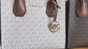 MICHAEL KORS迈克高仕 MK Mercer 中号经典款托特包斜挎包手提包 香草白/橡果棕 150 中号 实拍图