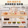 立太厨房置物架落地多功能切菜桌子工作台多层微波炉锅具收纳架窄边柜 二层长100宽35高80 【加厚30mm台面】台面可剁骨 实拍图