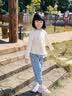 班喜迪女童牛仔裤夏季2026新款宝宝莱赛尔裤子夏装儿童休闲防蚊裤春秋款 蓝色 100 实拍图