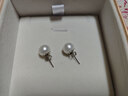 海蒂9-10mm无核S925银淡水珍珠耳钉素耳饰经典款女送女友礼物附证书 实拍图