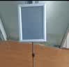 鸣固 立牌指示牌 不锈钢告示牌立牌展示牌标识牌可旋转引导牌水牌立式展示架 A3银色直角 CW749071 实拍图