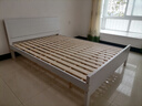 兴瑀汇实木床1.5米1.8m新中式双人床胡桃色木床主卧家用现代简约单人 白色床 1.5米*2米框架结构 实拍图
