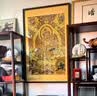 科芝文殊菩萨唐卡挂画中式沙发背景墙壁画刺绣藏传佛像客厅玄关装饰画 T137482 70cm*110cm 【金色卡纸】边框 纯实木手工装裱 实拍图