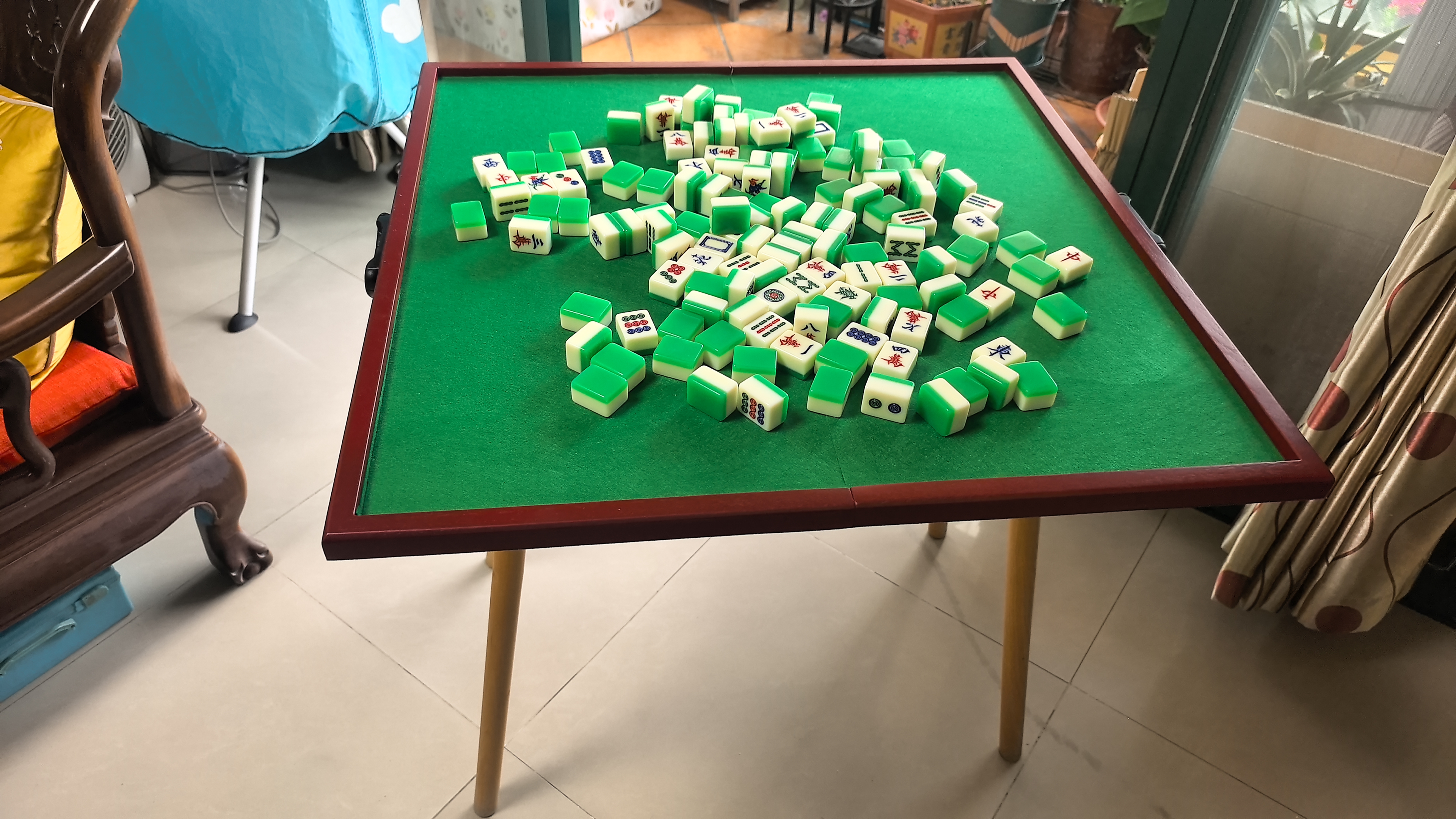 御圣 麻将桌折叠木质麻将台面80cm88cm便携家用麻将套装户外旅行宿舍 80*80cm折叠麻将台面 实拍图