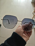 LESCA LUNETIER透明蓝色防紫外线太阳镜男士多边形金属开车墨镜潮海边眼镜女圆脸 实拍图