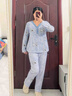 俞兆林月子服纯棉100%带胸垫产后哺乳睡衣全棉吸汗孕期孕妇家居服套装 NSWR-5165 【100%纯棉，吸湿透气】 L （建议100-110斤） 实拍图