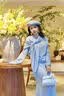 欧时纳（JUST STAR）【徐璐同款】凯莉包女包2026新款包包轻奢侈斜挎包手提包生日礼物 海盐蓝小号+繁花挂饰 包包女包时尚生日礼物-可写贺卡 实拍图
