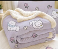 高睿毛毯午睡盖毯办公室空调毯沙发盖毯小毯子羊羔绒学生宿舍被子加厚 紫小猫【A类面料可盖可铺】 【午休毯】1.0*1.5m【双层加厚】 实拍图