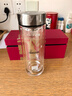 希诺抗菌玻璃杯双层防烫办公车载水杯男高档泡茶杯子XN-9303 360mL 实拍图