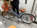 凤凰 自行车男女脚踏代步单车成人轻便学生车城市复古通勤休闲车 青柠 26寸单速蓝色 实拍图