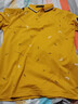汉角  夏季男士短袖翻领t恤潮流印花男装上衣服百搭帅气体恤桖半袖POLO打底衫夏装有领带领微领小衫 黄色 2XL/180【135-150斤穿】 实拍图