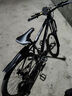 EG7山地自行车成人学生变速越野单车双减震赛车26寸青少年男女 辐条【加厚车轮-加厚车架】黑白 27.5寸21速【适合：175-190CM】 实拍图