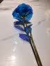 【限时优惠】七彩炫光玫瑰花彩金母亲节七夕送老婆女友生日礼物 金箔玫瑰-彩金蓝-1枝装 【送它一朵永不凋零的爱意玫瑰】 实拍图