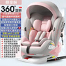 Heekin德国 儿童安全座椅汽车用0-4-12岁婴儿宝宝360度旋转ISOFIX硬接口 尊享粉(遮阳棚+上拉带+侧保护) 实拍图